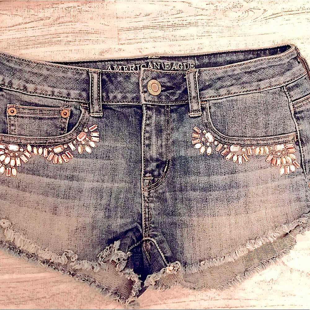American Eagle Rhinestone bedazzled gem shorts